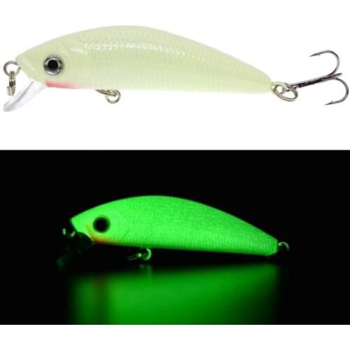 1Pcs 3D Luminous Night Fishing Bait 7cm 8g Bass Minnow Lures With Treble Hooks Artificial Hard Crankbaits Pike Carp Pesca Tackle