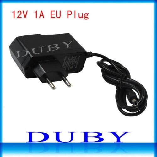 5Pcs/lot 12V1A New AC 100V-240V Converter power Adapter DC 12V 1A 1000mA Power Supply EU Plug DC 5.5mm x 2.1mm Free shipping
