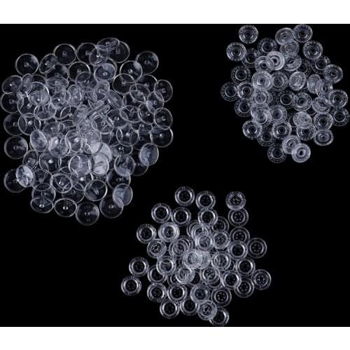 50Pcs Clear Resin Snap Buttons Plastic Snaps Fasteners Press Studs For Clothes Clips Garment Accessories Size T5 Caps Buttons