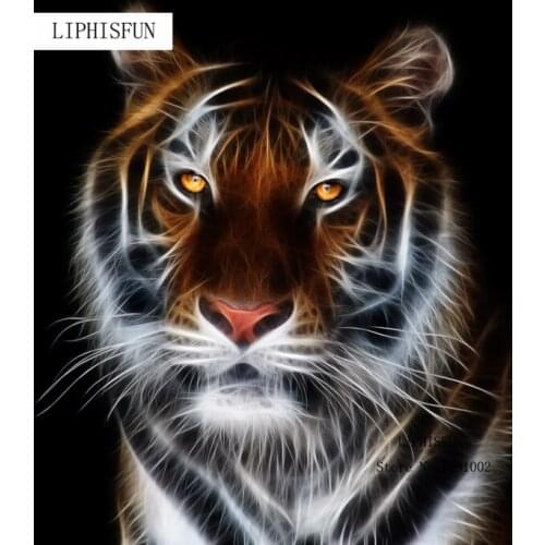 5D Full Drilled Diy Diamond Painting Handmade Animal Tiger Cross Stitch Resin Square Diamond Sets Home Decor