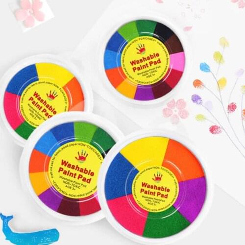 13/7/6 Colors DIY Finger Paint Pad Stamp Ink Pads Sponge Mud Craft Graffiti Palm Kids Montessori Drawing Learning Education Toys