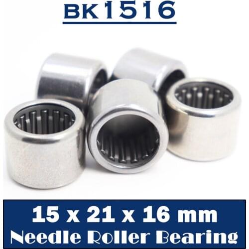 BK1516 Needle Bearings 15*21*16 mm ( 5 Pcs ) Drawn Cup Needle Roller Bearing BK152116 Caged Closed ONE End 55941/15