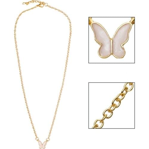 High Sense Fritillary Butterfly Pendant Necklace Creative Simple Net Red Temperament Womens Clavicle Chain