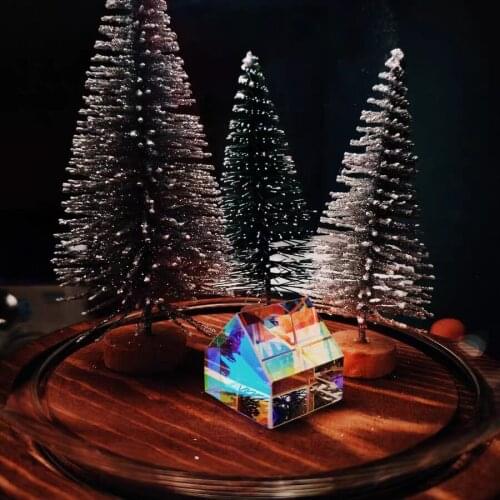 Color Prism Aurora Hut Light Cube Gifts about Valentines Day Creative Optical Ornaments Seven Color Crystal Cube Valentines