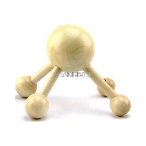 HANRIVER Wooden massager crooked teeth round wooden massager home health care, gift