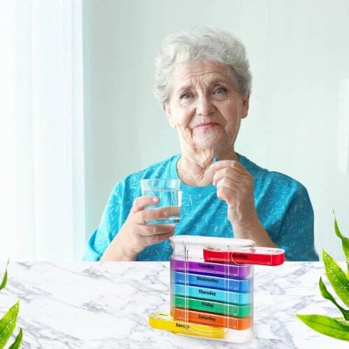 Weekly Pill Box Travel Pill Case Splitter Drug Tablet Storage Organizer Medicine Dispenser 7 Day Pill Container Plastic Box