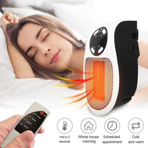 EU Plug Indoor Heater Electric Wall Heater Mini Portable Camping Personal Space Warmer Adjustable For Anyplace Indoor Plug-in