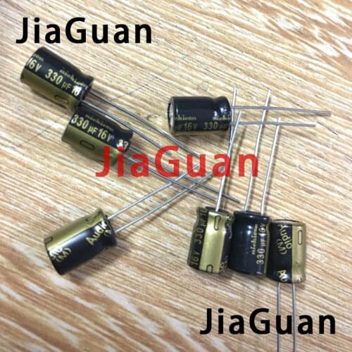 20pcs NICHICON audio 16V330UF 8X11.5MM electrolytic capacitor 330uF/16v 85 degrees 330UF 16V AUDIO Kw