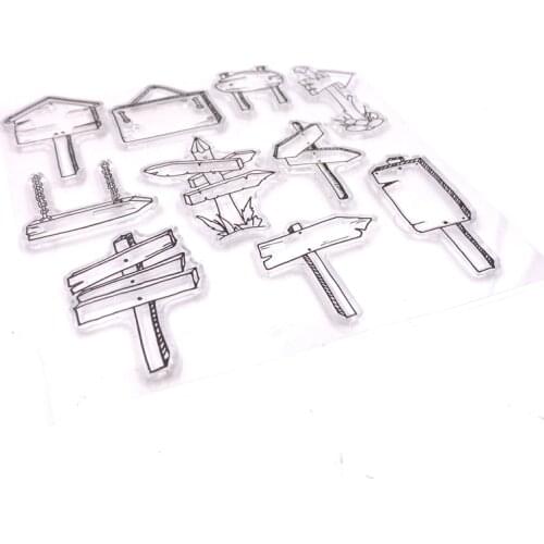 KLJUYP Wooden Road Signs Clear Stamps Scrapbook Paper Craft Clear stamp scrapbooking06121