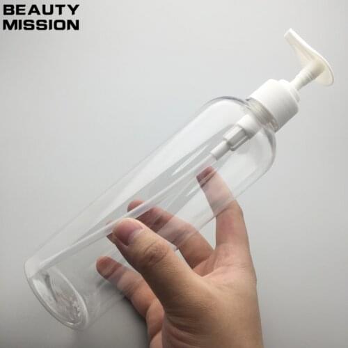 BEAUTY MISSION 500ml High-grade Clear Lotion Bottle Pump Large Size for Shower Gel Shampoo Plastic Empty Bottle