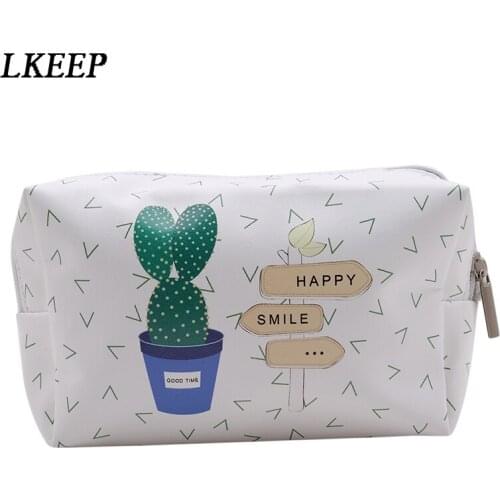 1Pc Toiletry Bags Korean Style Travel PU Leather Cosmetic Bag Small Organizer Women Makeup Bag Make up Case Beauty Storage bag