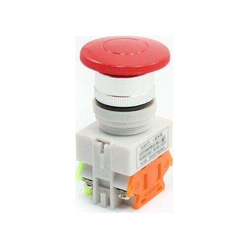 DPST Red Mushroom Head Momentary Push Button Switch Ui 660V Ith 10A