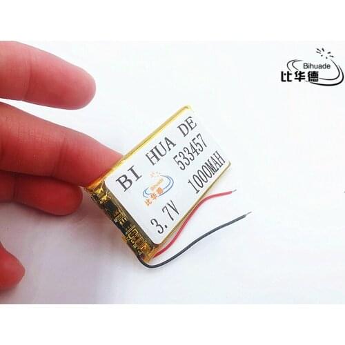 Li-Po 3.7V,1000mAH 533457 polymer lithium ion / Li-ion battery for GPS,mp3,mp4,mp5,dvd,,model toy