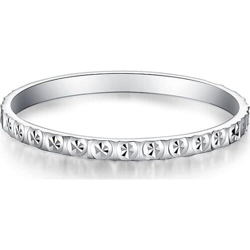 Best Gift Pure Platinum 950 Band Womens Lucky Full Star Wedding Ring Size US Ring Size 3-8Jewelry Gift