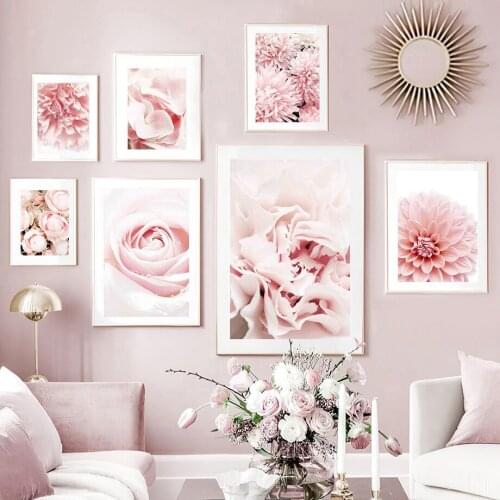 Fashion Flowers Rose Sunflower Dahlias Wall Art Canvas Painting Nordic Posters And Prints Wall Pictures For Living Room Decor