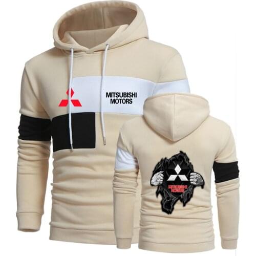 2021 Men Mitsubishi Motors Harajuku Hoodie Casual Hip Hop Sweatshirt Male Fashion Comfortable Clothing Stitching Color Top