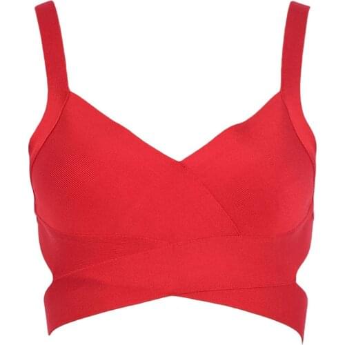 2020 New Women Summer Camis Tanks Tops Sleeveless Bandage Bra Vest Crop Top Tees Party Club Sexy Top