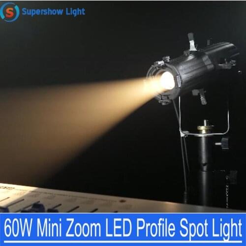 Wholesale Price Mini Camera Use Zoom 60W WW/CW LED Profile Spotlight DMX512 Focus Concert DJ Show Lighting