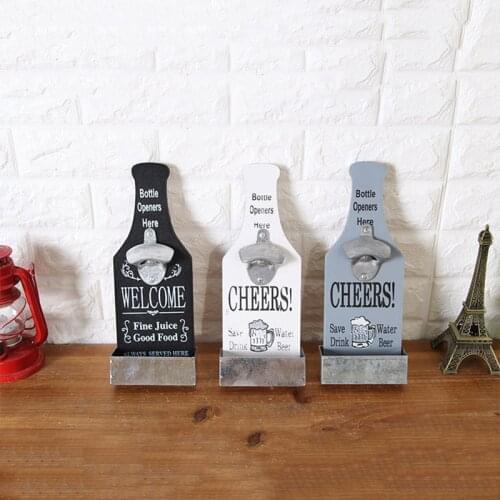 Can Opener Creativity Vintage Wall Bottle Opener Wall Mounted Bar Beer Glass Bottle Cap Opener Home Decoration Kitchen Tools