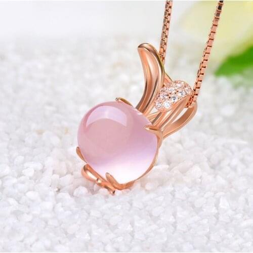 MENGYI New Cute Little Rabbit 9 2 5 Pendant Necklace With Pink Zircon High-Quality Rose Gold Jewelry Valentines Day Party Gift