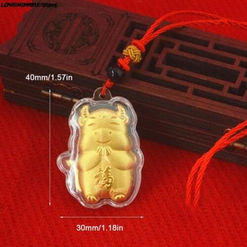 Lucky 2021 Year Of Ox Coin Commemorative Souvenir Tassels Pendant Decoration (Without Box)