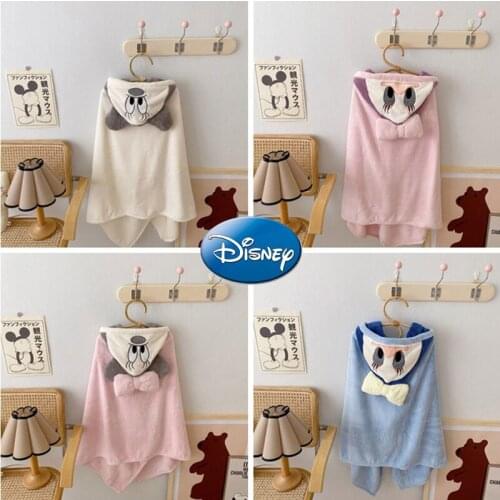 Disney Mickey Anime Cartoon Baby Cloak Boy Girls Toddler Baby Winter Warm Flannel Blanket Bath Towel Windproof Hooded Cloak Coat