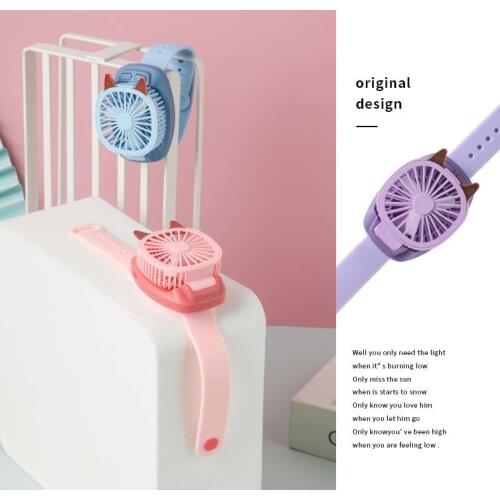 Portable Wrist Watch Fan 3 Gears Adjustable Rotatable Rechargeable Air Cooling Summer Personal Fan for Students Outdoor Travel