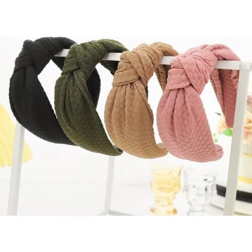 Fashion Bow Knot Hairband Soft Comfortable Hoop Simple Sweet Girls Hair Beautiful Cross Cotton Headband Women Gifts
