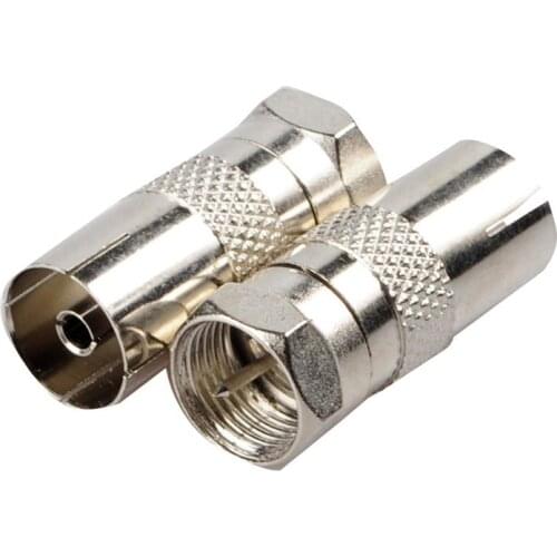 10Pcs F-Type Connector, F-Type Male to TV PAL Female Coax Antenna Jack RF Adapter CTAV Coupler Screw Socket