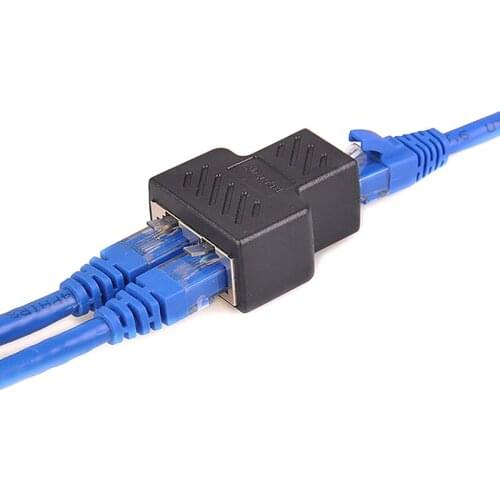 1 To 2 Ways RJ45 Female Splitter LAN Ethernet Network Cable Double Connector Adapter Ports Coupler For Laptop Docking Stations