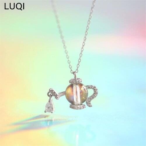 S925 silver fashion Aladdin magic lamp aurora teapot pendant necklace N172