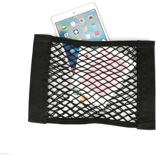 Car Back Rear Mesh Trunk Seat Elastic String Net Magical Sticker Universal Storage Bag Pocket Cage Auto Organizer Seat Back Bag