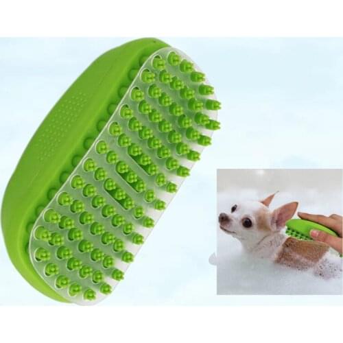 Dog Shampoo Rubber Brush Clean Dog Bath Brush with Fur Catching Screen Soft 4 Point Bristle Cat and Dog Brush Dog Grooming Brush