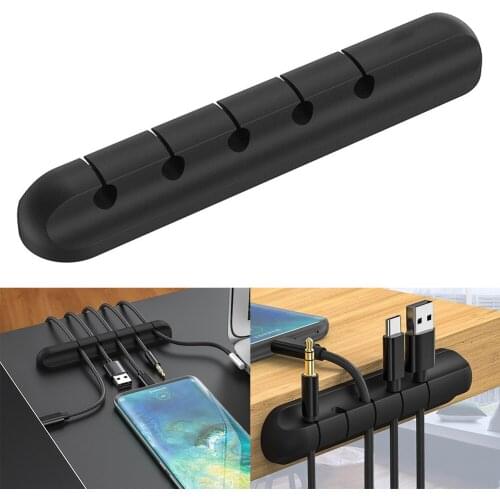Cable Organizer Silicone USB Cable Winder Desktop Management Clips Self-Sticking Cable Holder for Mouse Keyboard Headphone Wire