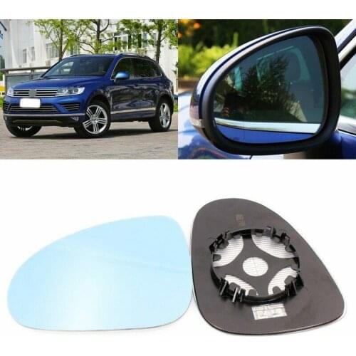 Blue mirror For Volkswagen Touareg 11-2018 Side View Door Mirror Blue Glass With Base Heated turn single lamp