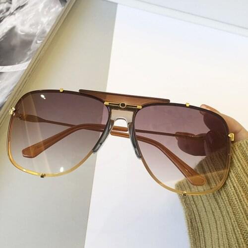 Luxury Designer Fashion Oversized Gradient Sunglasses Women Unique Summer Shades 2021 Trendy Square Sun Glasses Female
