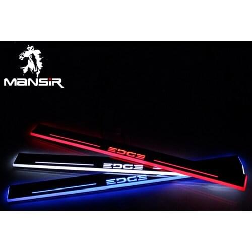 LED Door Sill Lights For Ford Edge 2015 2016 2017 2018 Ultra Thin Plate Guard Pathway Welcome Car Scuff Led Light