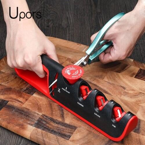 UPORS Knife Sharpener Professional 4 In 1 Kitchen knives grinder Scissors Sharpening stone Whetstone Angle Adjustable Sharpener