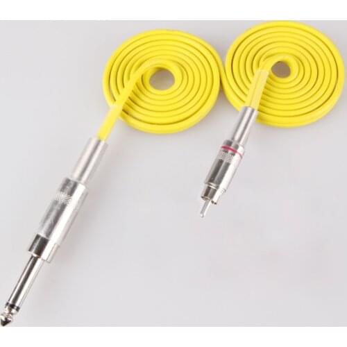 YILONG Yellow RCA Tattoo Clip Cord Professional 1.8M Rubber Silicone Clip Cord For Tattoo Machine Power Supply