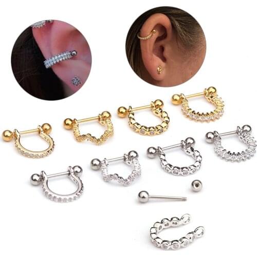 1pc Piercer Tragus Cartilage Ring Helix Jewelry Labret Piericngs Titanium Piercing Body Jewelry New Fashion