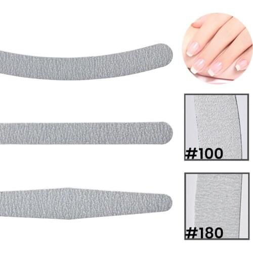 10 Pcs Sandpaper Nail File Lime 100/180 Gray Double Side Nail Sanding Grinding Polishing Manicure Care Tools Nail Art Tools