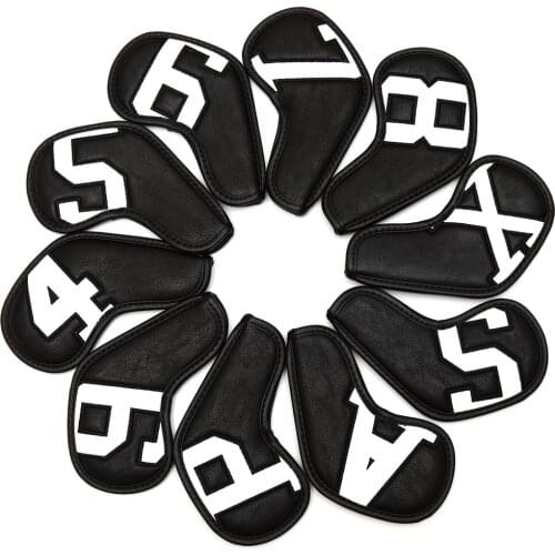 PU Number Golf Iron Head Covers Iron Headovers Wedges Covers 4-9 ASPX 10pcs