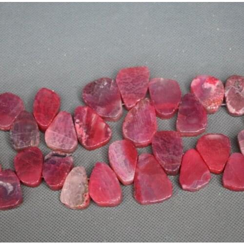 15.5inch/Full Strand Red Color Druzy Gems Stone Necklace Find, Slab Slice Raw stone Connector Beads Necklace, Kindgems Jewelry