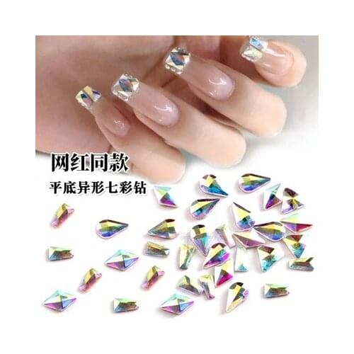 15pcs/bag Super Glitter Crystal AB Flat Back Nail Rhinestone Glass Manicure Accessories 3D Nail Art Decorations