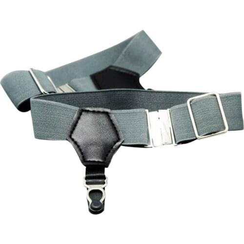 2PCS Men Socks Garters Suspenders Mens Socks Belt Clips Sock Garters Gray