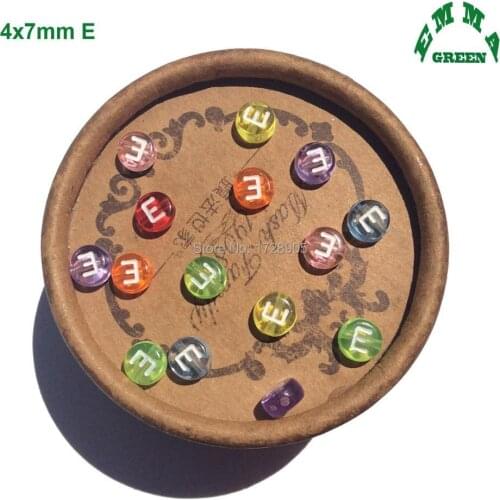 Single Letters Transparent Beads 4*7mm 200pcs Acrylic Round Bead Separate Alphabet Beads Accessories Jewelry making Finding