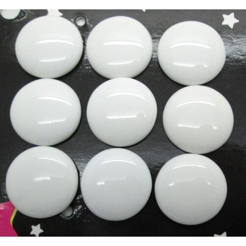 30Pcs 22mm Resin White Round Decoration Crafts Beads Flatback Cabochon Scrapbook DIY Embellishments Accessories Buttons