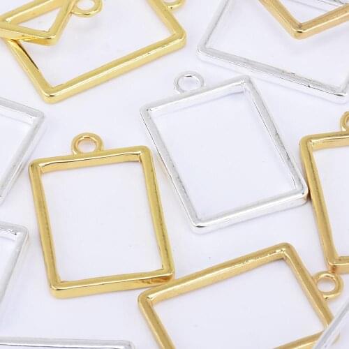 32*24mm Open Back Resin Pendant Rectangle Charms open bezel setting 10pcs