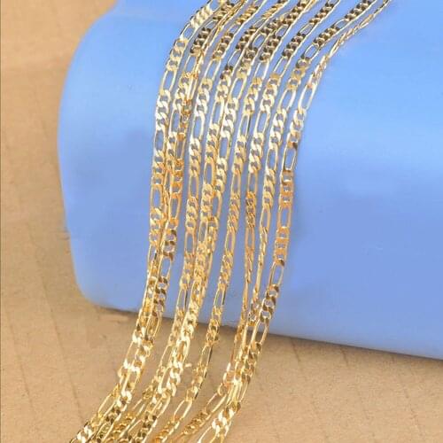 1PCS Gold-COLOR NEW fashion popular selling 16-30 inch Feijia Luo chain 2.5MM free shipping wholesale