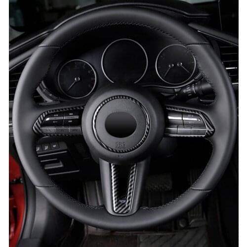 Auto steering wheel cover,steer wheel decoration trim for cx-30 2019 2020, auto accessories